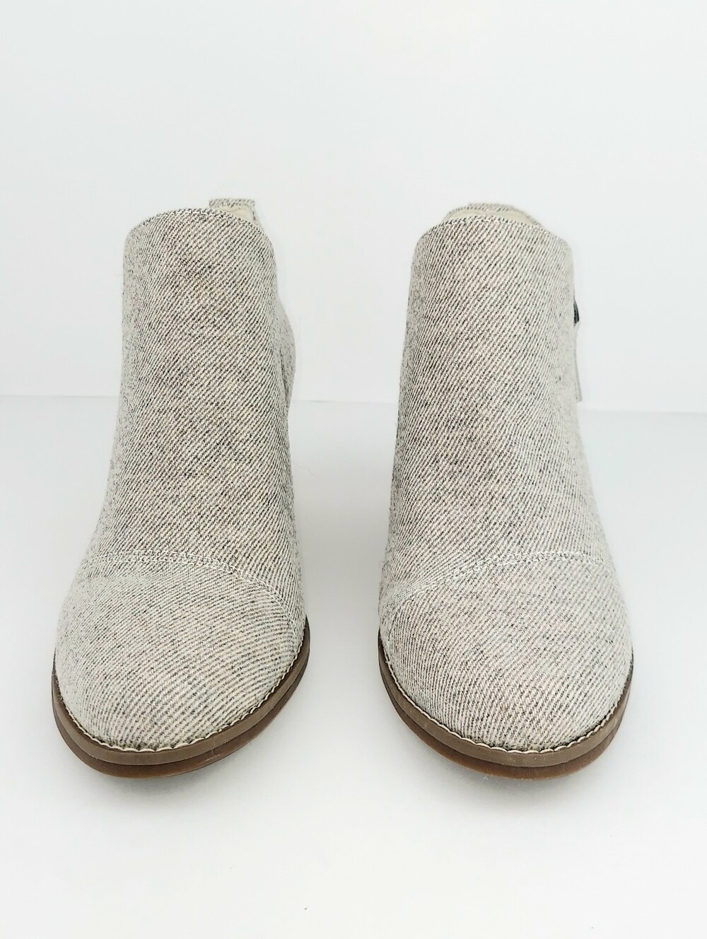 Toms Goldie Wedge Bootie Natural Shimmer Twill 7.5 - Picture 4 of 14